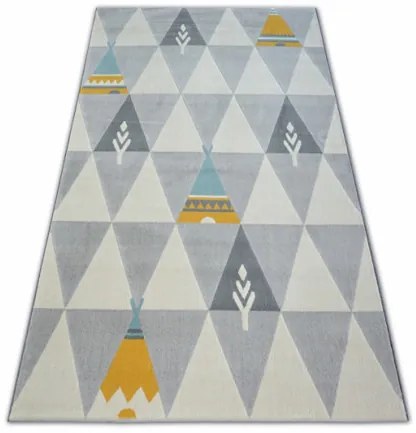 Koberec PASTEL 18415/052 - Indian Aztécky krém sivý tyrkys zlatý