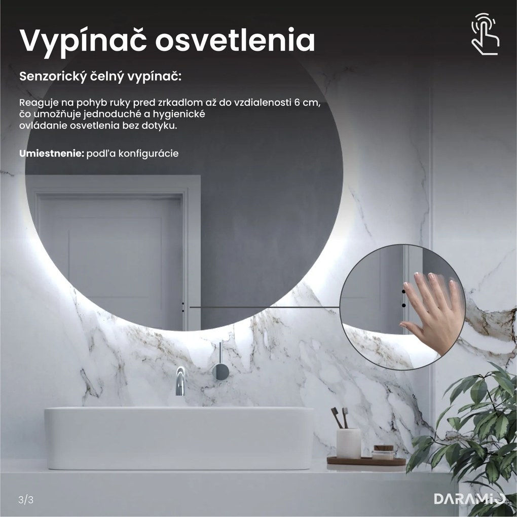 Polkruhové zrkadlo s LED osvetlením E5
