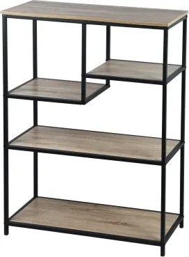 Regál Alessandro, 75 cm, čierny/dub sonoma%