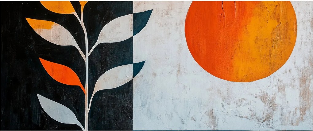 Obraz - Abstrakcia rastliny a slnka (120x50 cm)