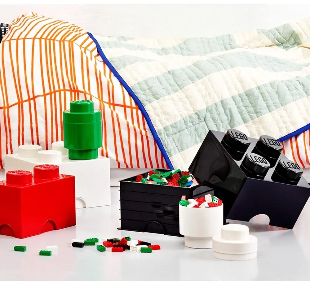 Čierny úložný box štvorec LEGO®