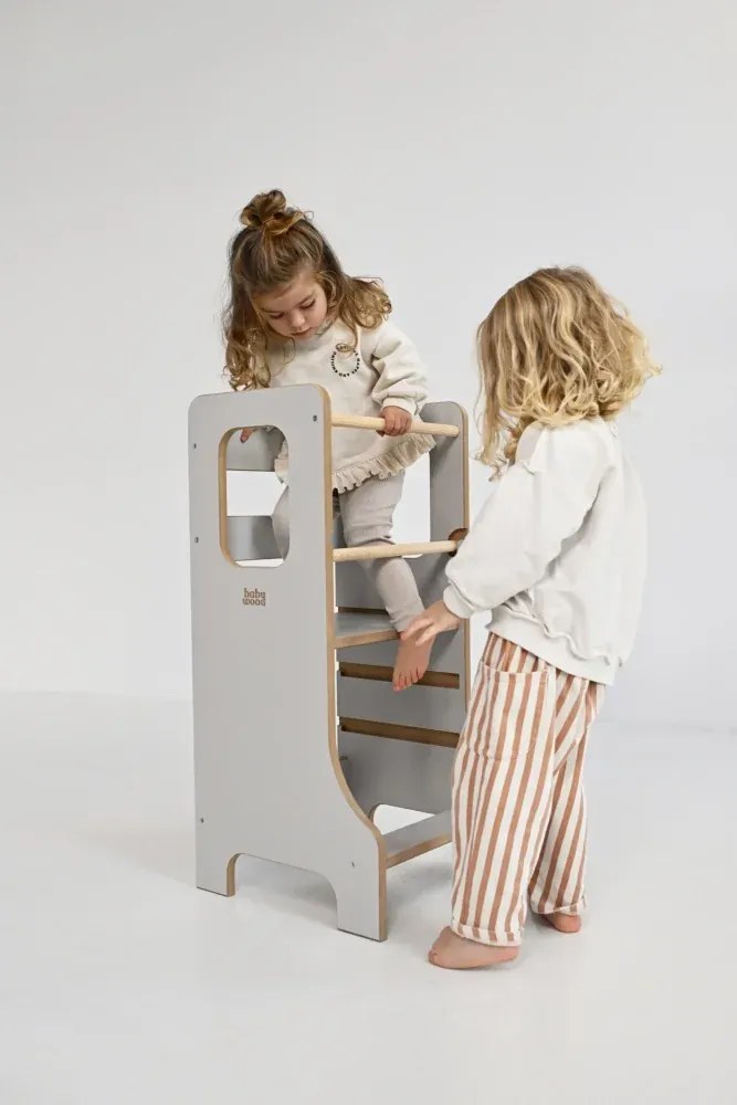Učiaca veža Montessori pre deti sivá