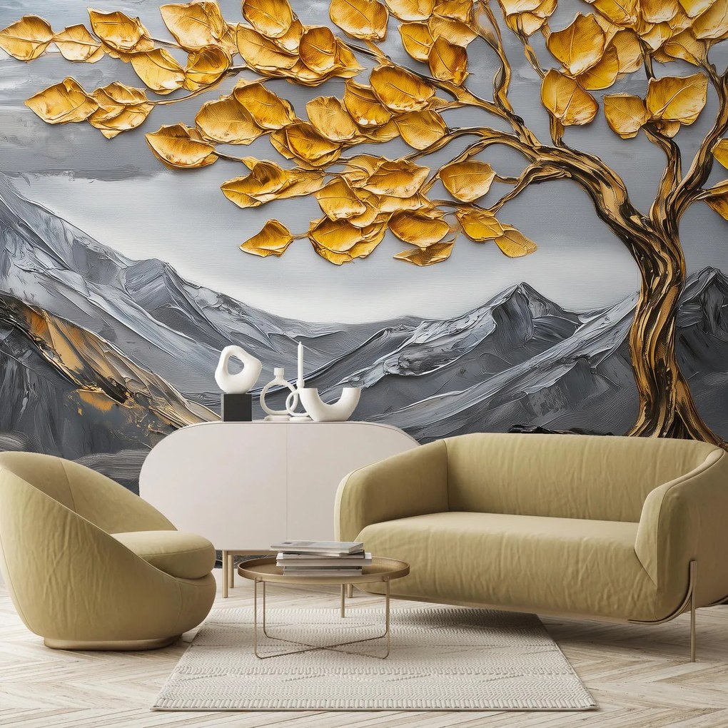 Fototapeta - Strom so zlatými listami (147x102 cm)