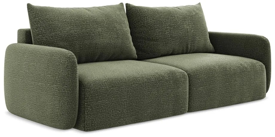 Zelená rozkladacia/s úložným priestorom pohovka 238 cm Kalena – Makamii