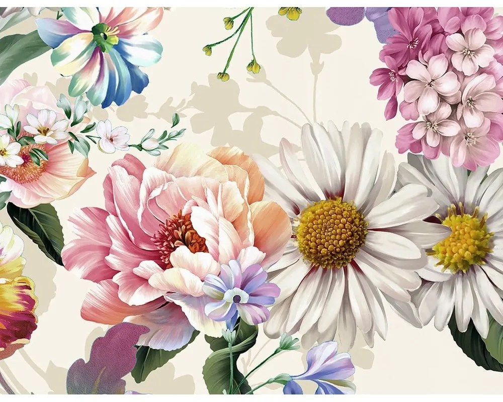 Obliečky na jednolôžko z organickej bavlny Descanso Flower Garden, 140 x 220 cm