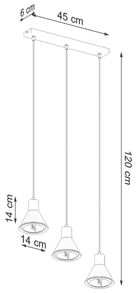 Závesné svietidlo TALEJA 3 biele [ES111]