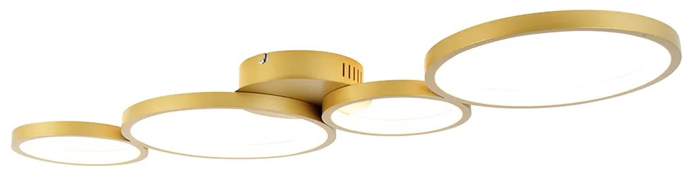 Stropné svietidlo zlaté vrátane LED 3-stupňové stmievateľné 4-svetlo - Lupolo
