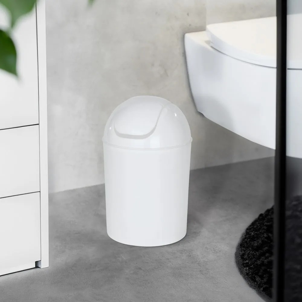 Biely odpadkový kôš z nehrdzavejúcej ocele 6 l Economic – Wenko