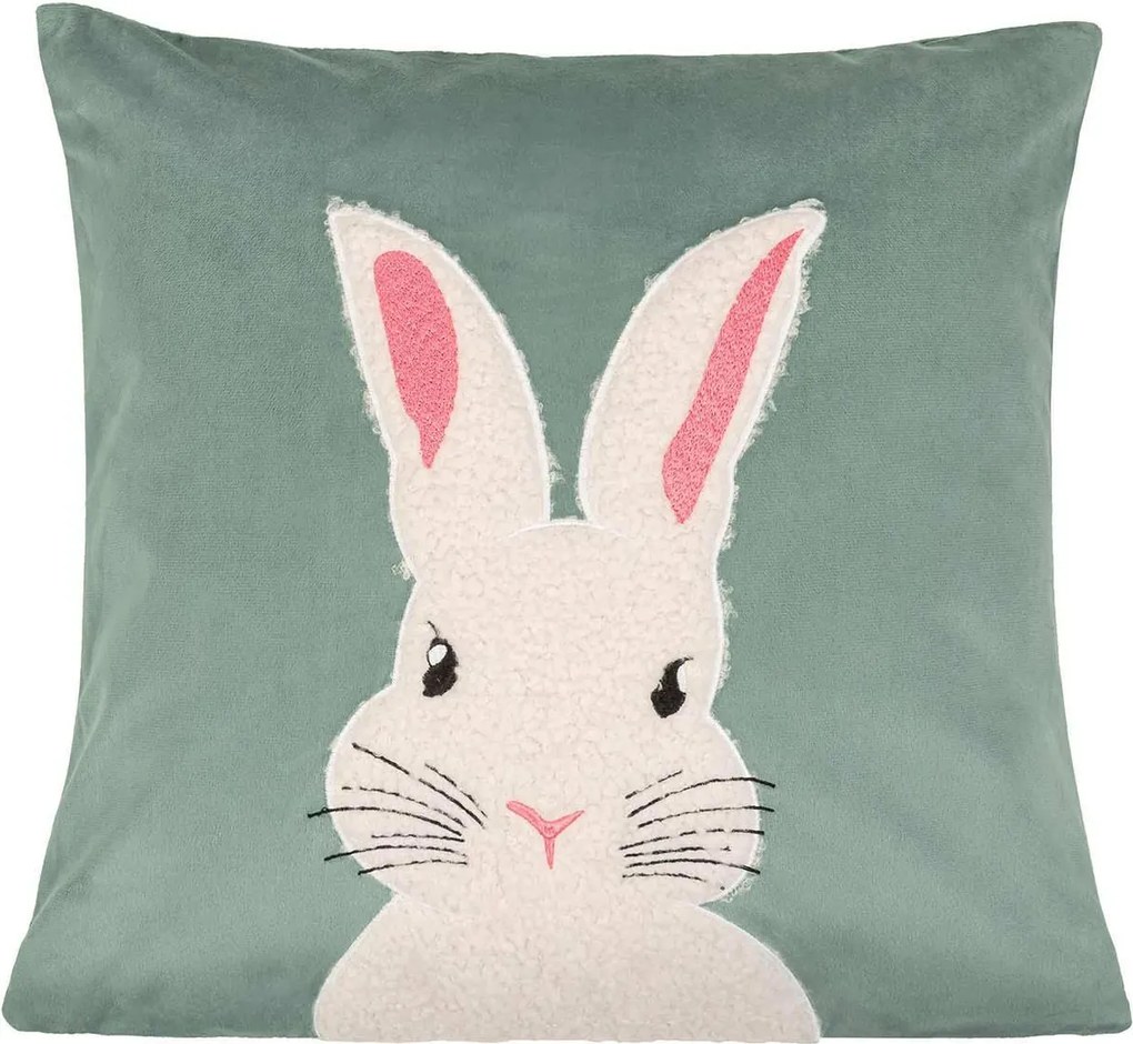 Velúrová obliečka na vankúš BUNNY šalviová 45x45 cm
