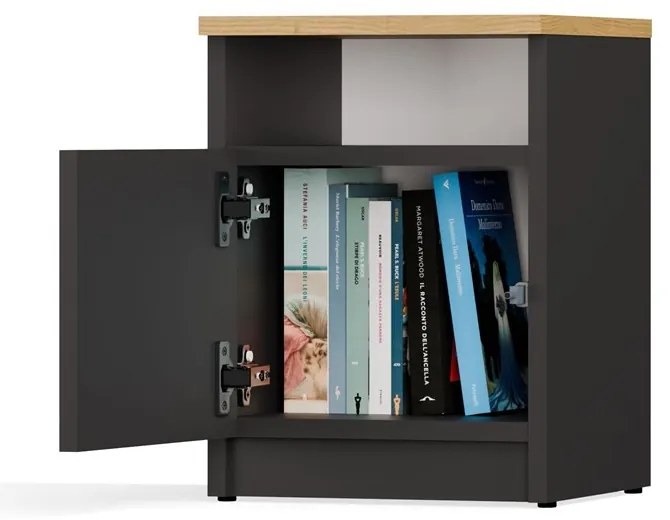 Nočný stolík Galax 30 cm antracit/dub artisan