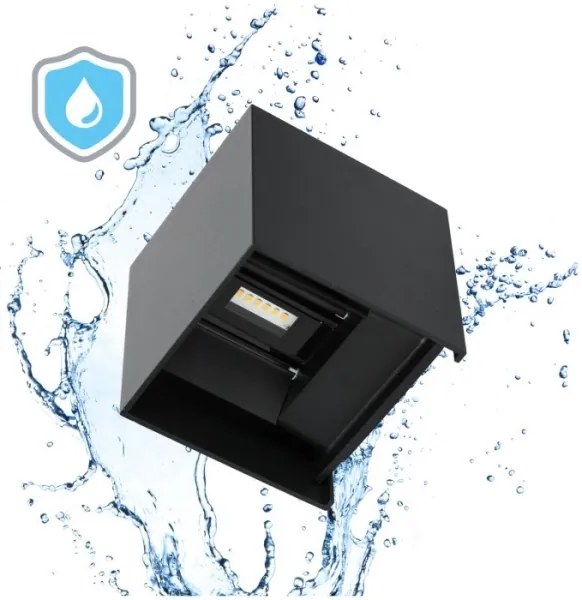 LED Vonkajšie nástenné svietidlo QUERK 2xLED/3W/230V 3000K IP54 čierna