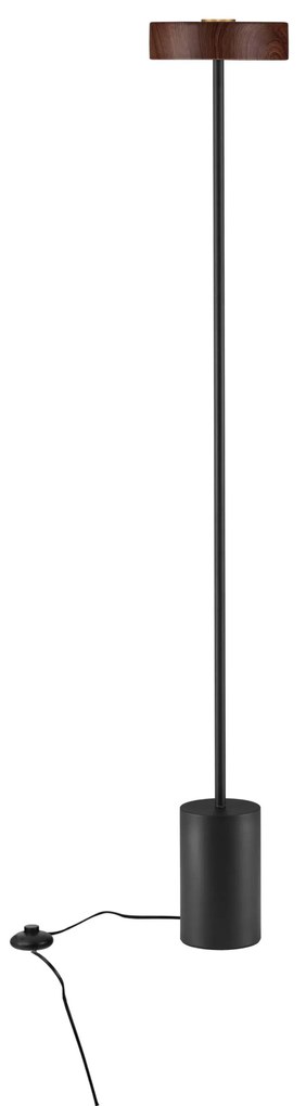 LED čierna-drevo stojaca lampa Thea