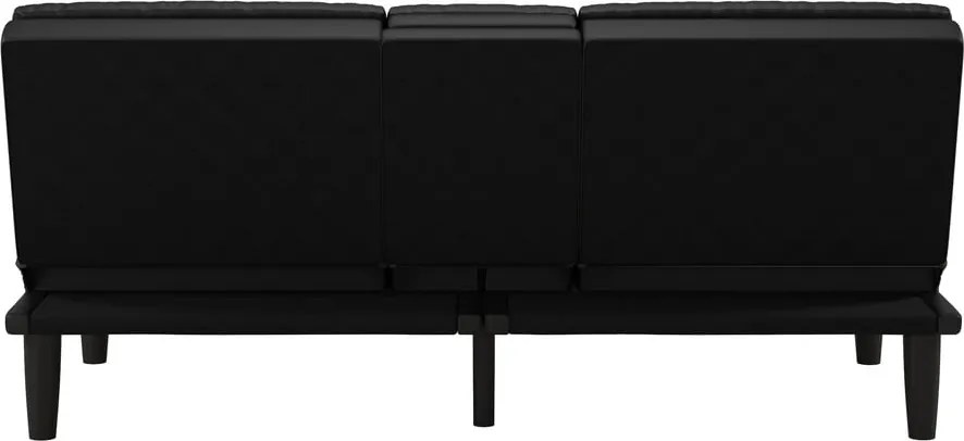 Čierna rozkladacia pohovka z imitácie kože 191 cm Maine – Støraa