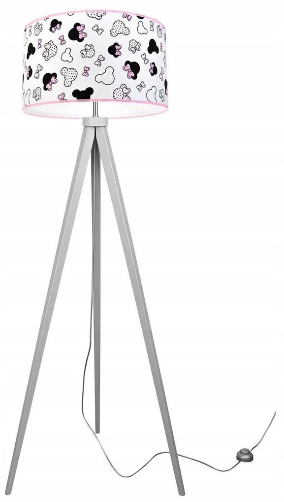 Detská Stojacia lampa Minnie, 1x textilné tienidlo, (výber z 2 farieb konštrukcie)