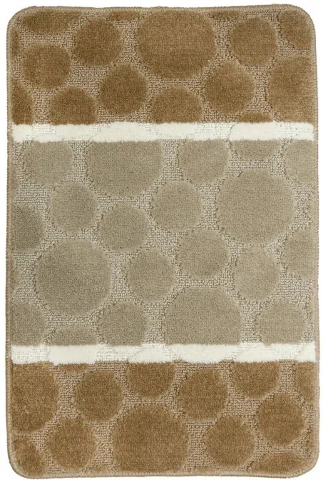 Kúpeľňový koberček SIENA béžový, bodky / pruhy