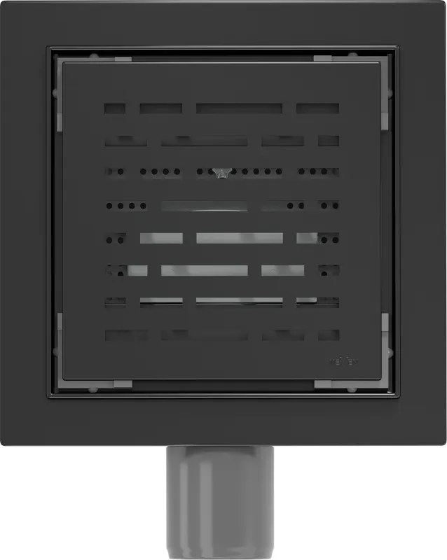 Mexen Flat-Q M01 štvorcová podlahová vpust 15 x 15 cm, čierny - 1710315