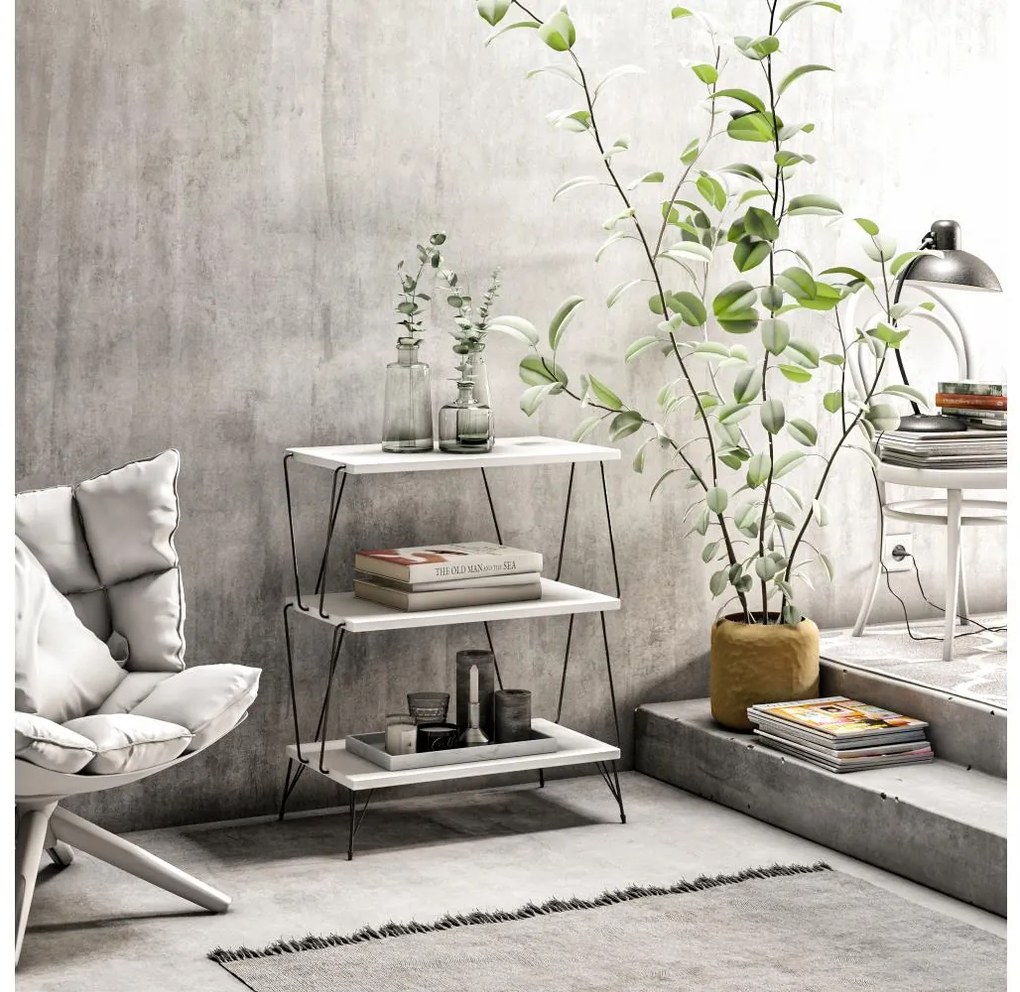 Asir Odkladací stolík LAZANDOS 75x48 cm biela 854KLN4321