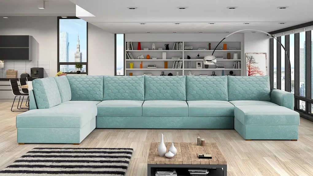 Rohová sedačka Astana Large Premium, Dostupné poťahy: Otusso 02 + Otusso 02 + Sorriso 05, Strana: Pravá - U