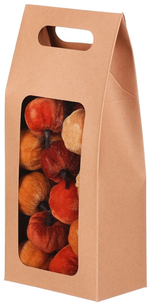 Tekvica potiahnutá látkou mix oranžová, plast, 24 ks. pr. 4 cm