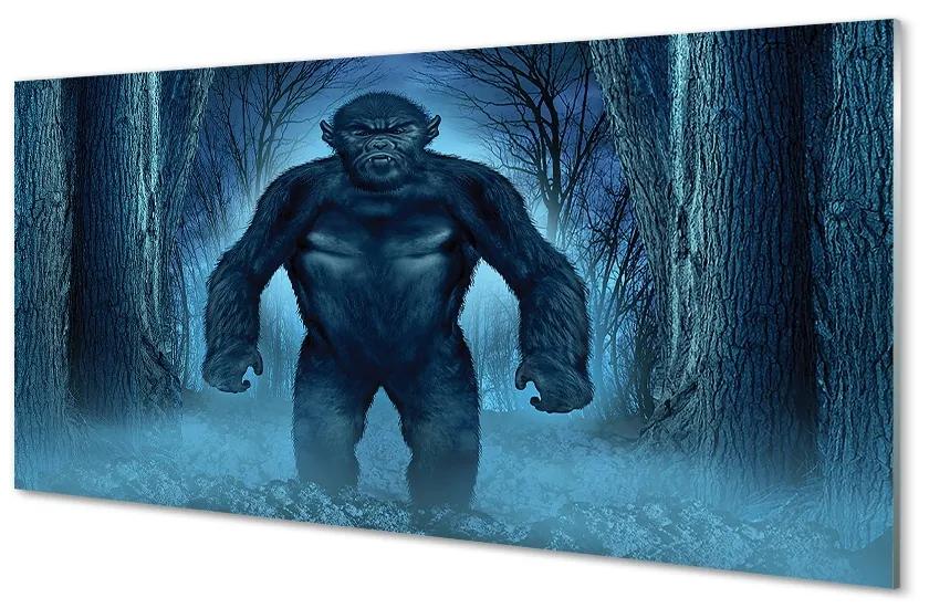 Obraz na skle Gorila lesné stromy 100x50 cm