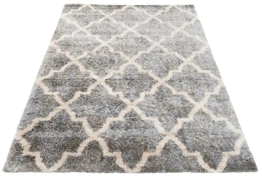 Kusový koberec shaggy Nuray sivý 120x170cm