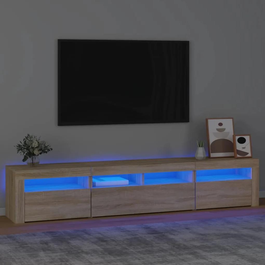 TV skrinka s LED svetlami dub sonoma 210 x 35 x 40 cm