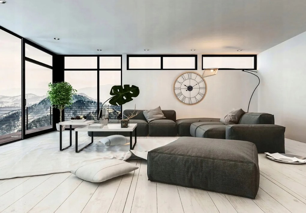 Rea Tutumi, nástenné hodiny 60cm, LOFT ZEGAR MDF, hnedá-čierna, MC70898