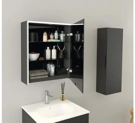 Zrkadlová skrinka Jungborn QUATTRO / SEDICI / NOVE 60 x 20 x 70 cm čierna matná