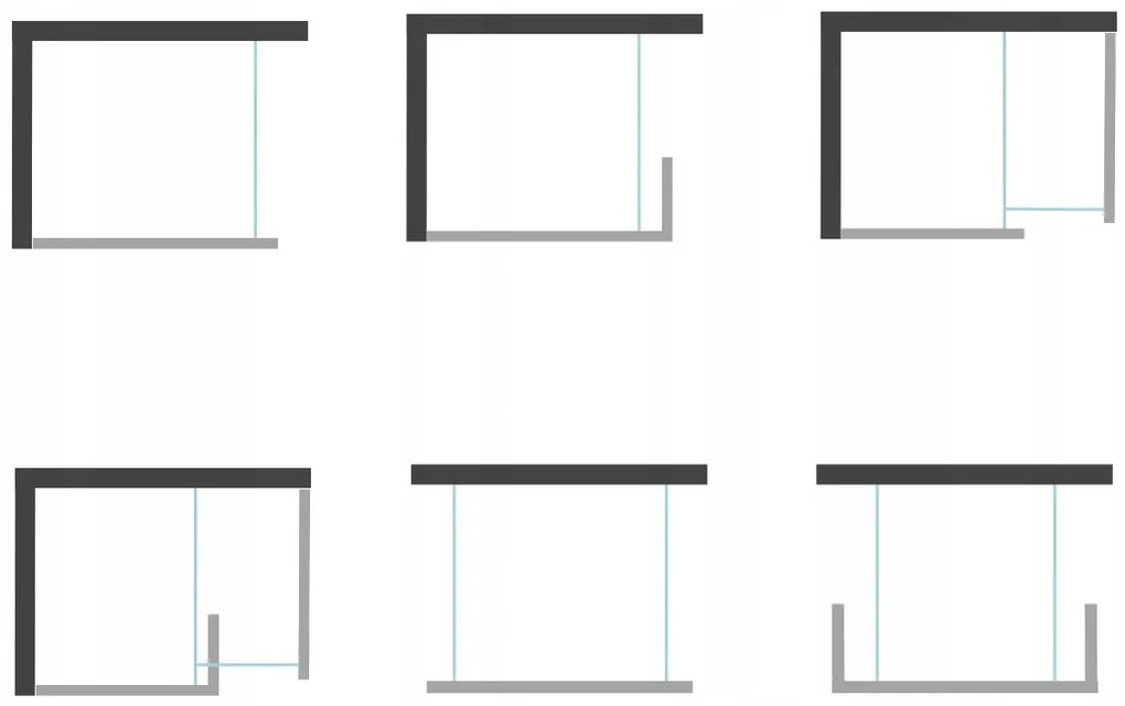 Mexen Kioto, sprchová zástena typu WALK-IN 130x200 cm, 8mm šedé sklo, 800-130-000-00-40