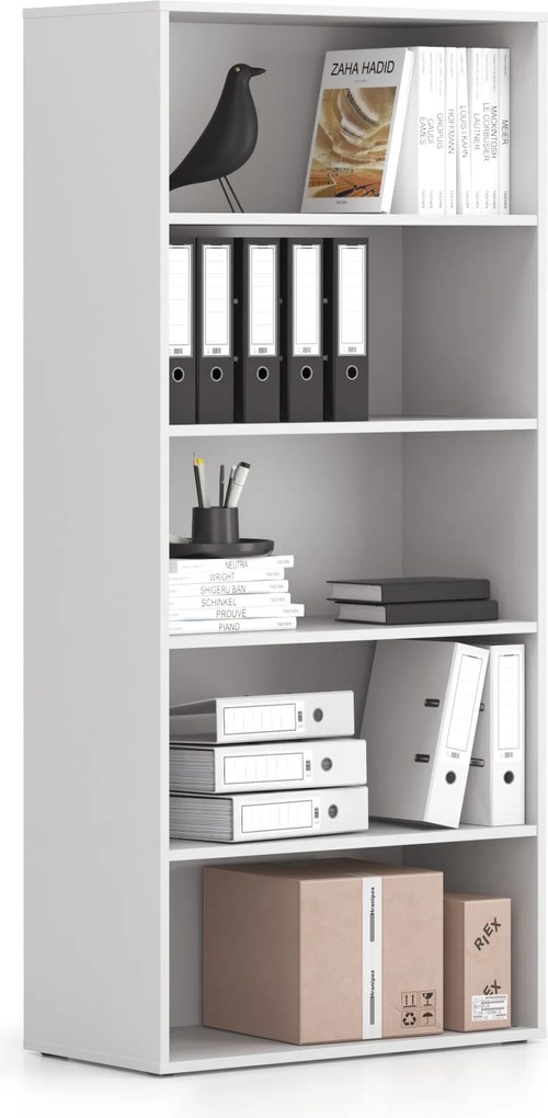 Kancelársky regál BLOCK, 800 x 400 x 1748 mm, biela