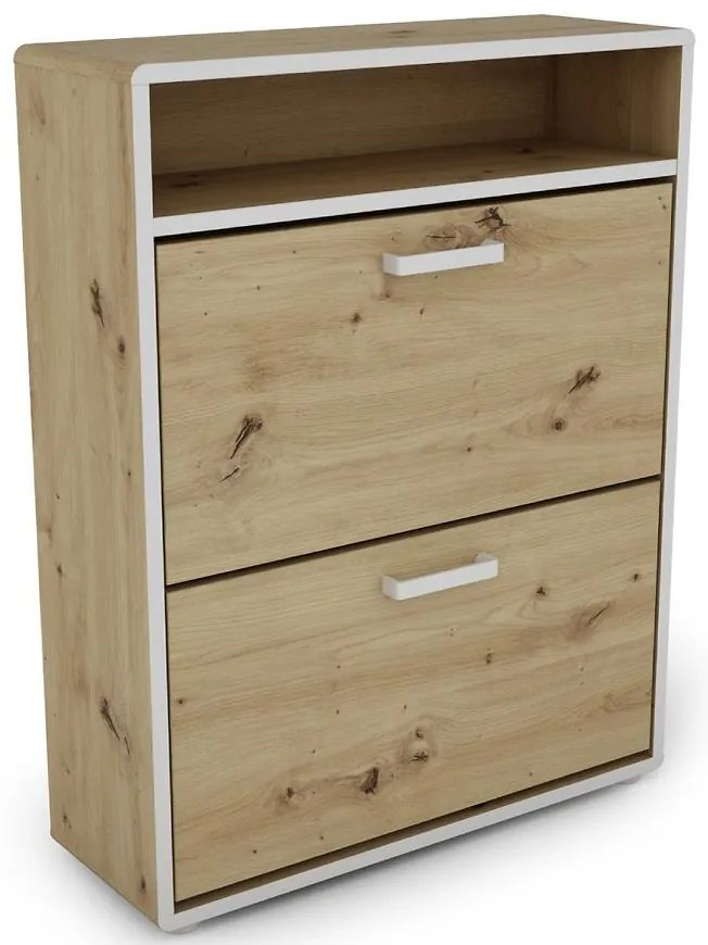 Skrinka na topánky Capannoli dub artisan/biela