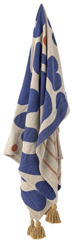 Bloomingville Prehoz z recyklovanej bavlny Eviaya Blue 130 × 160 cm