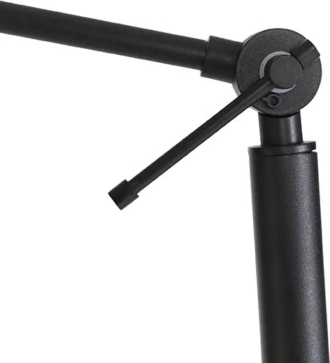 Stojacia lampa čierna nastaviteľná so žltým tienidlom a zlatým interiérom 50cm - Editor