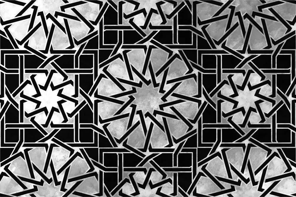 Tapeta čiernobiela mozaika s orientálnym nádychom