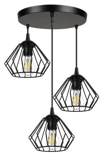 Luster na lanku CEED 3xE27/60W/230V čierna