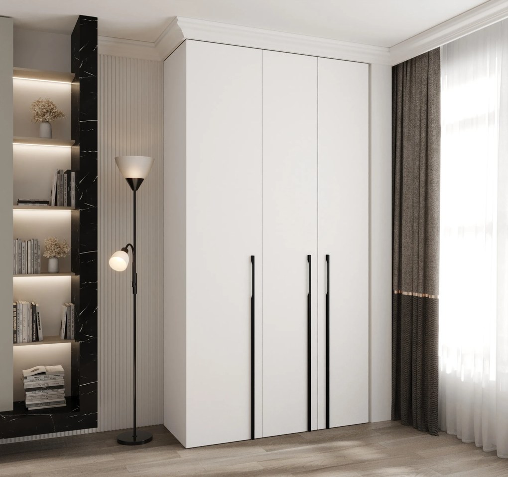 Šatníková skriňa 130 cm Carmela 40-3 (biela + čierna). Akcia -20%. Vlastná spoľahlivá doprava až k Vám domov. 1126601