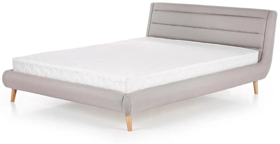 Čalúnená manželská posteľ ELANDA 160 cm - svetlosivá