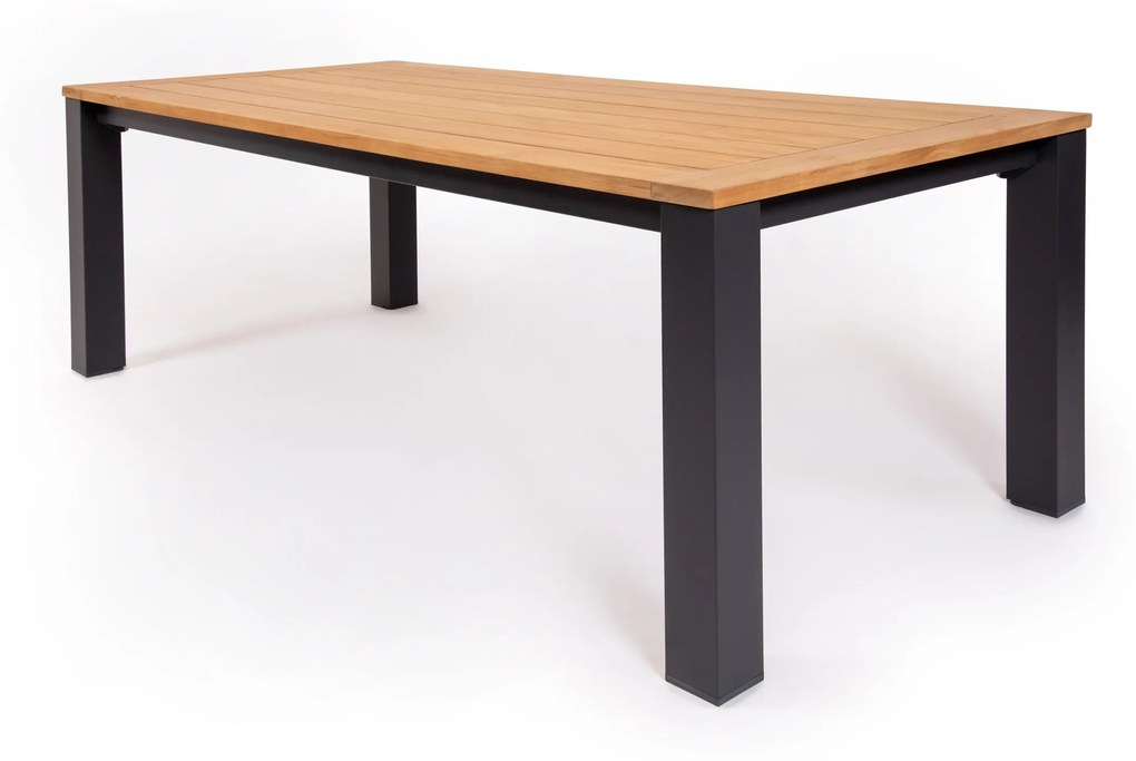 Hliníkový jedálenský stôl CLAY s teakovou doskou