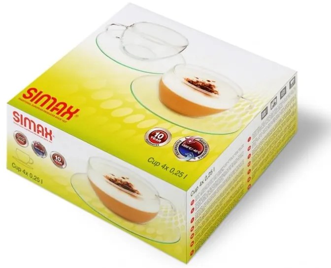 Simax Šálky EVA s podšálkami 250 ml, 4 ks