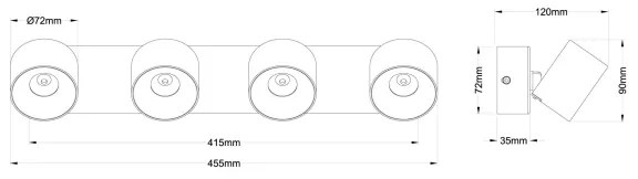 Globo 56961-4S - LED bodové svietidlo RAE 4xLED/6W/230V