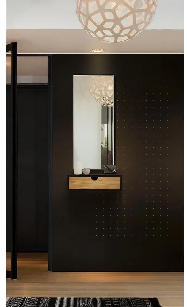 Čierny nástenný nočný stolík Woodman Farsta