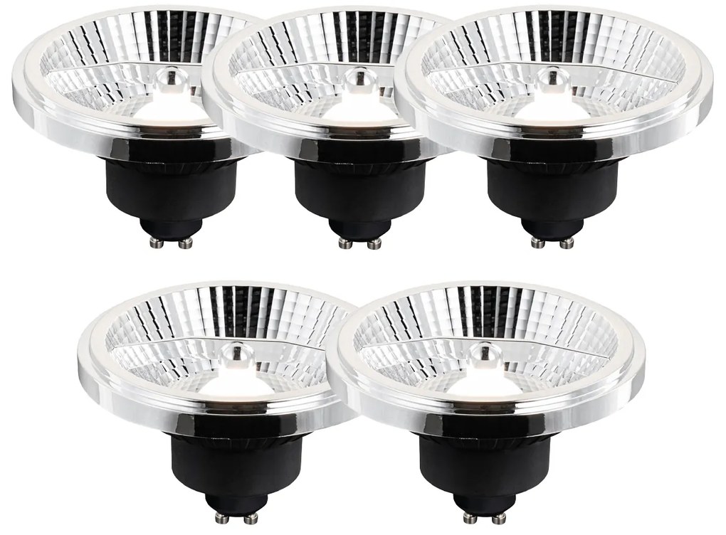 Sada 5 LED žiaroviek GU10 s 3-stupňovým stmievaním v Kelvinoch AR111 10W 800 lm 2700 - 3700K
