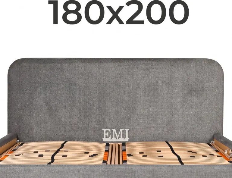 Posteľ čalúnená ESMINA + lamelový rošt + matrac EMI