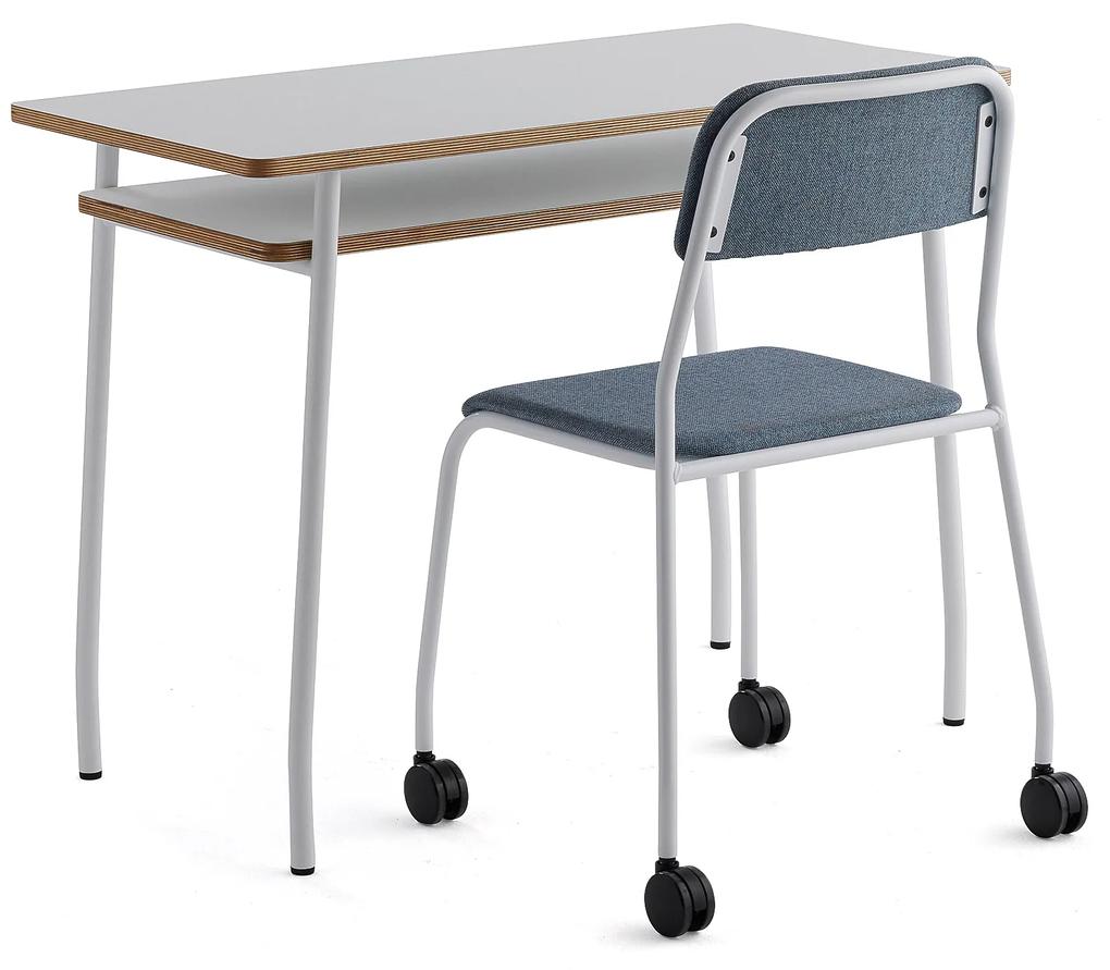 Zostava nábytku: 1 stôl Novus + 1 modrošedá stolička Attend