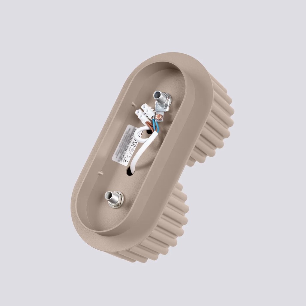 Stropné svietidlo Aura, 2x tmavobéžové hliníkové tienidlo, (6 cm)