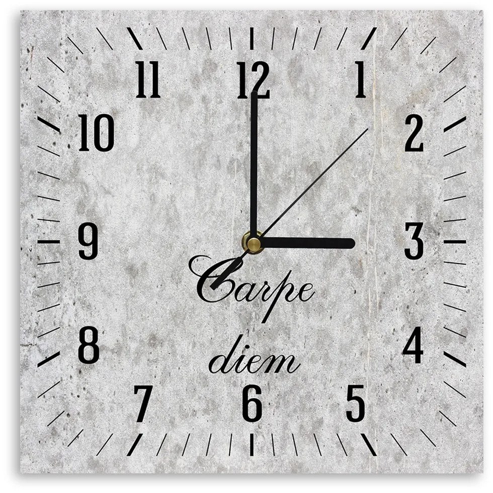 Gario Hodiny na stenu Carpe diem na ľahkom kameni Rozmery: 60 x 60 cm