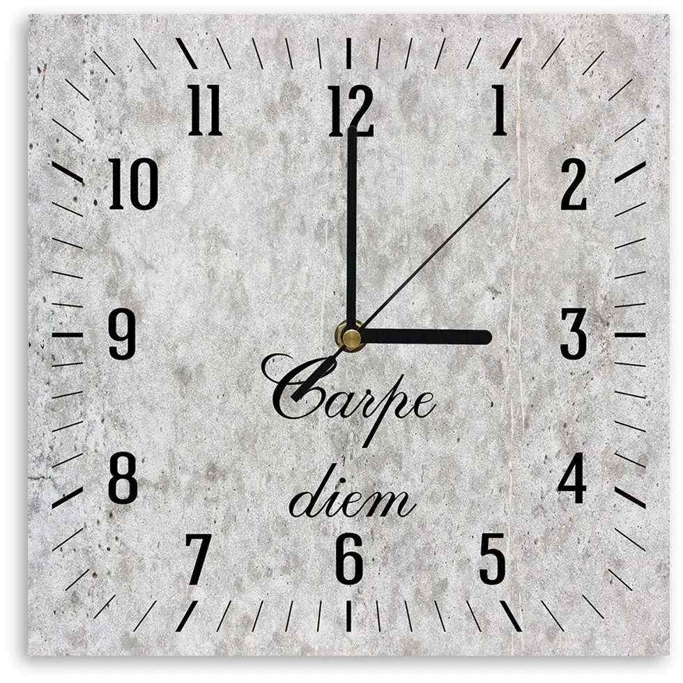 Gario Hodiny na stenu Carpe diem na ľahkom kameni Rozmery: 80 x 80 cm