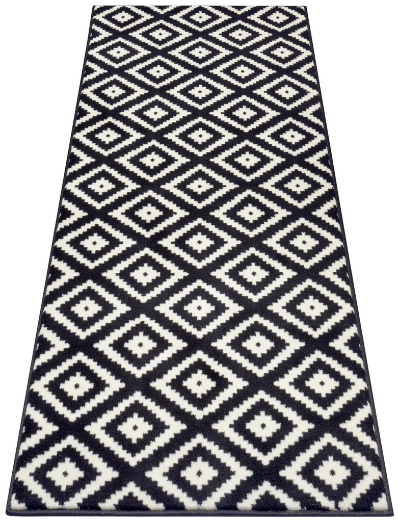 Kusový koberec Hamla 105477 Black Cream, 80x200, čiernobiela, chodba / predsieň, Hanse Home
