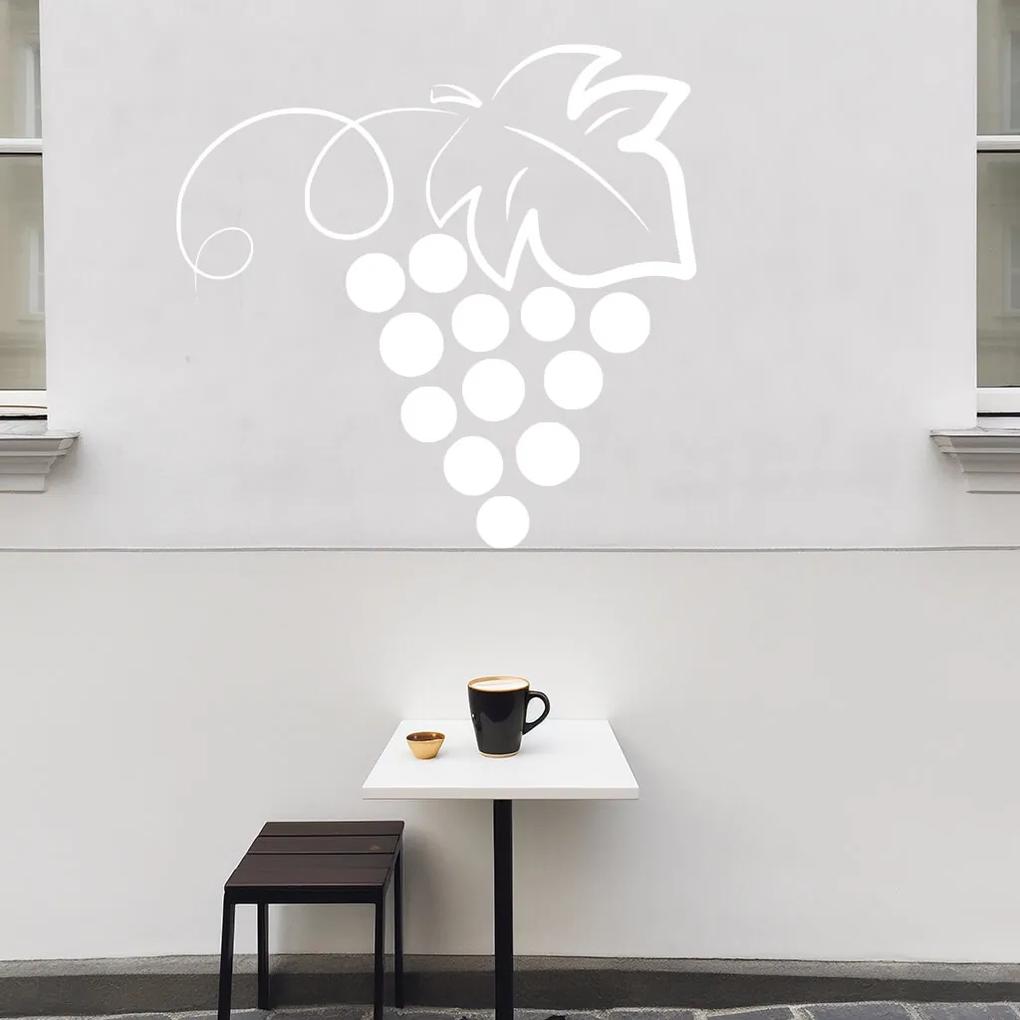 Veselá Stena Samolepka na stenu na stenu Strapec hroznového vína Farba: černá