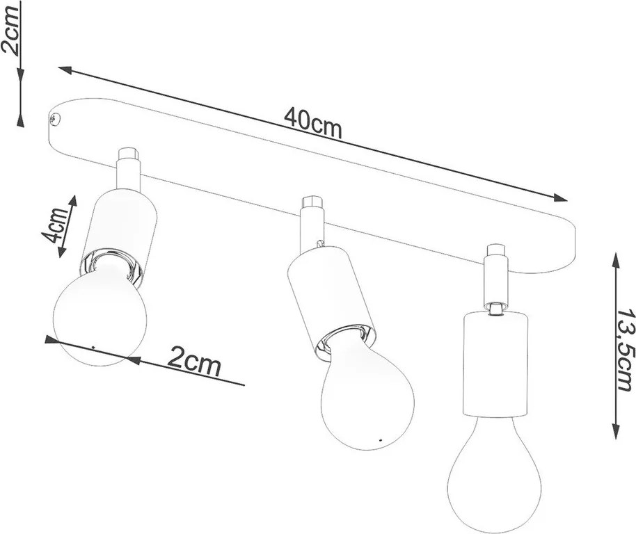 Čierne kovové stropné svietidlo ø 6 cm Brando – Sollux